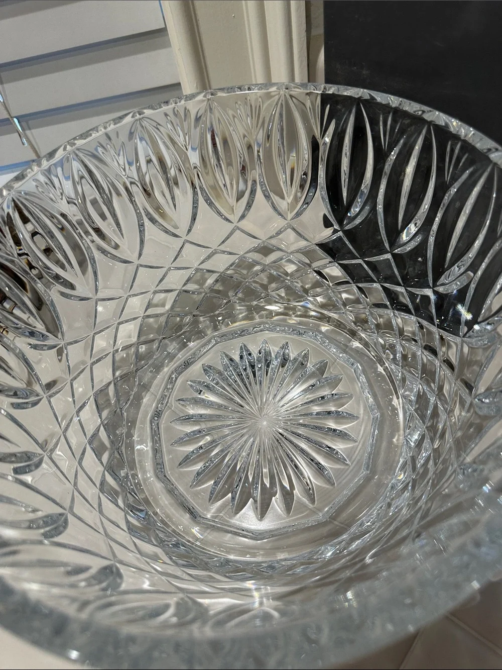 Waterford Clear Cut Crystal Large Serving Bowl - 5 1/2” x 10”